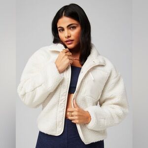 Women’s Fabletics Tahoe teddy jacket white